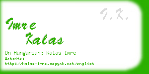 imre kalas business card